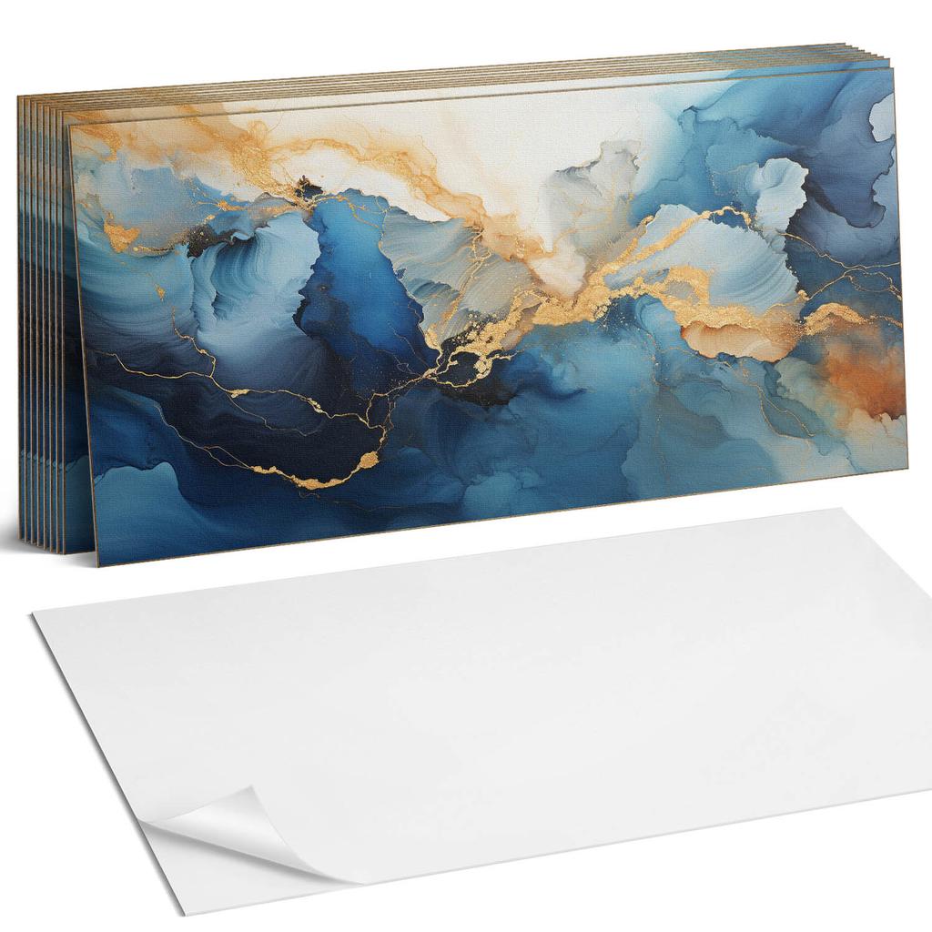 Komplet Kafelków Winylowych Podłogowych Abstrakcyjny Wzór Z Falami 10X40X20 Cm