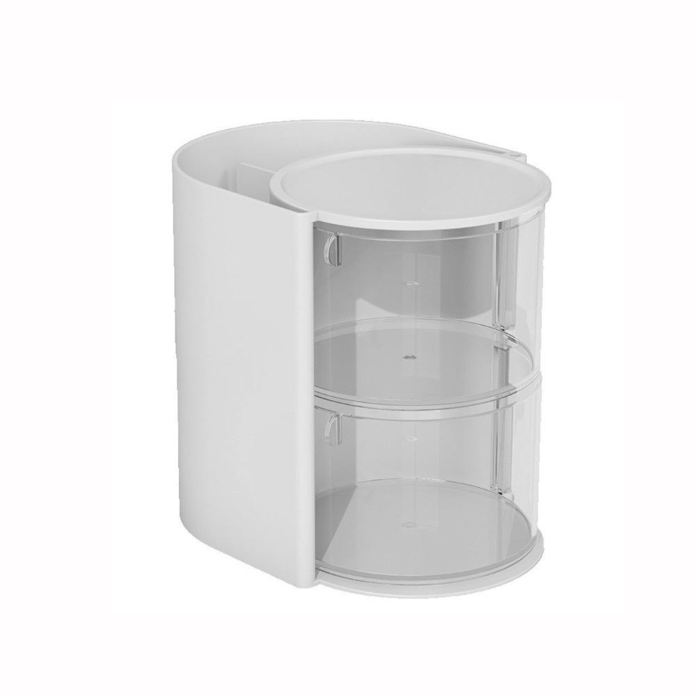2/3 Tier Rotating Jewelry Organizer Transparent Cosmetic Organizer Makeup Brush Holder