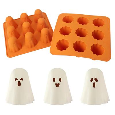 Halloween Lebensmittelgeeignete Silikon-Geisterform Einfaches Entformen Schokolade Eiswürfel Pudding Gummibärchen Süßigkeiten 3D Geisterform