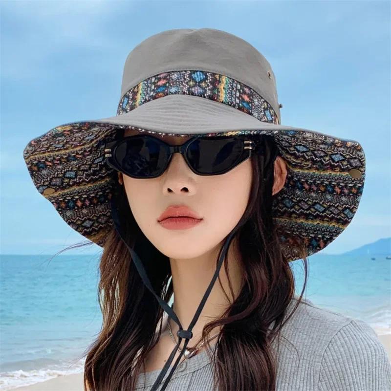 2025 Ethnic Western Cowboy Hat for Women | Vintage Sun Hat | Outdoor Wide Brim Sun Protection