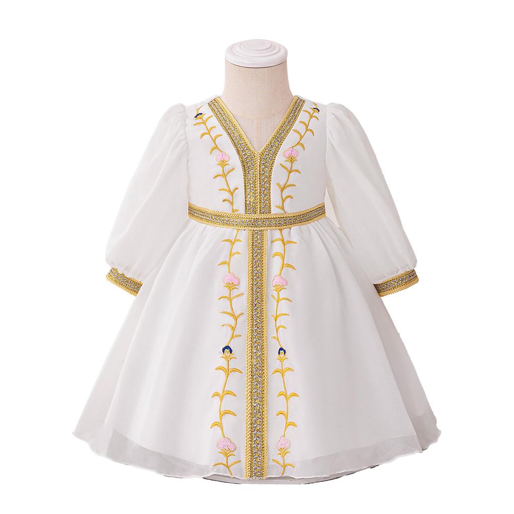Embroidered Lace Formal Gown for Middle Eastern Girls - Princess Banquet & Evening Dress