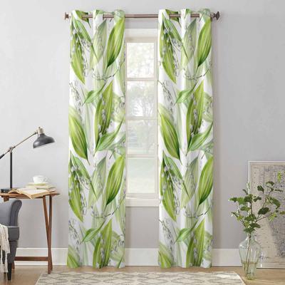 Maiglöckchen-Aquarell-Blumen-Fenstervorhänge für Wohnzimmer, Luxus-Schlafzimmervorhang, Küchenvorhänge, Jalousien, Vorhänge