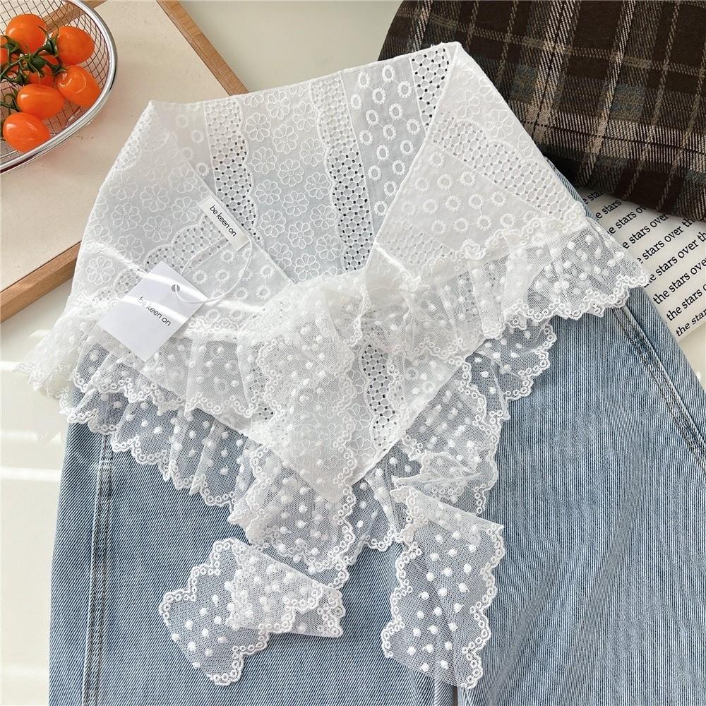 Embroidered Flower Lace Flower Hair Scarf Y2K Streetwear Bohemian Bandanas for Women Chic Casual Lace Mini Skirt