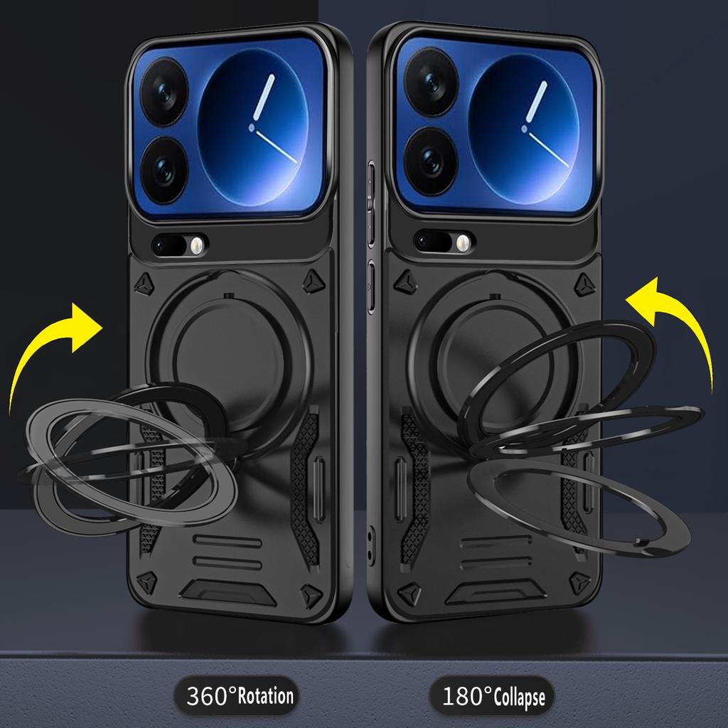 For Xiaomi 17 Pro Max Magnetic Case Shockproof TPU + PC Phone Back Cover with Kickstand