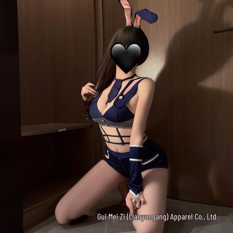 Bunny Investigator Cosplay Lingerie: Temptation Open Crotch Sleepwear Set