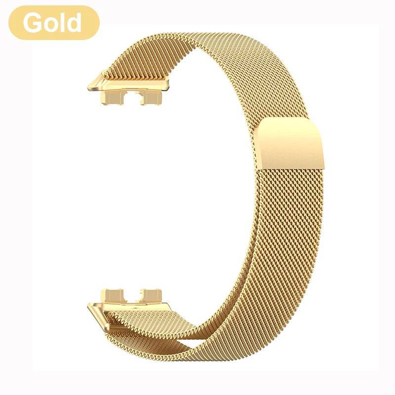 Metal Strap For Huawei Band 8 9 Bracelet With TPU Case Screen Protector Soft Film Replacement Milanese Magnetic Loop Watchband