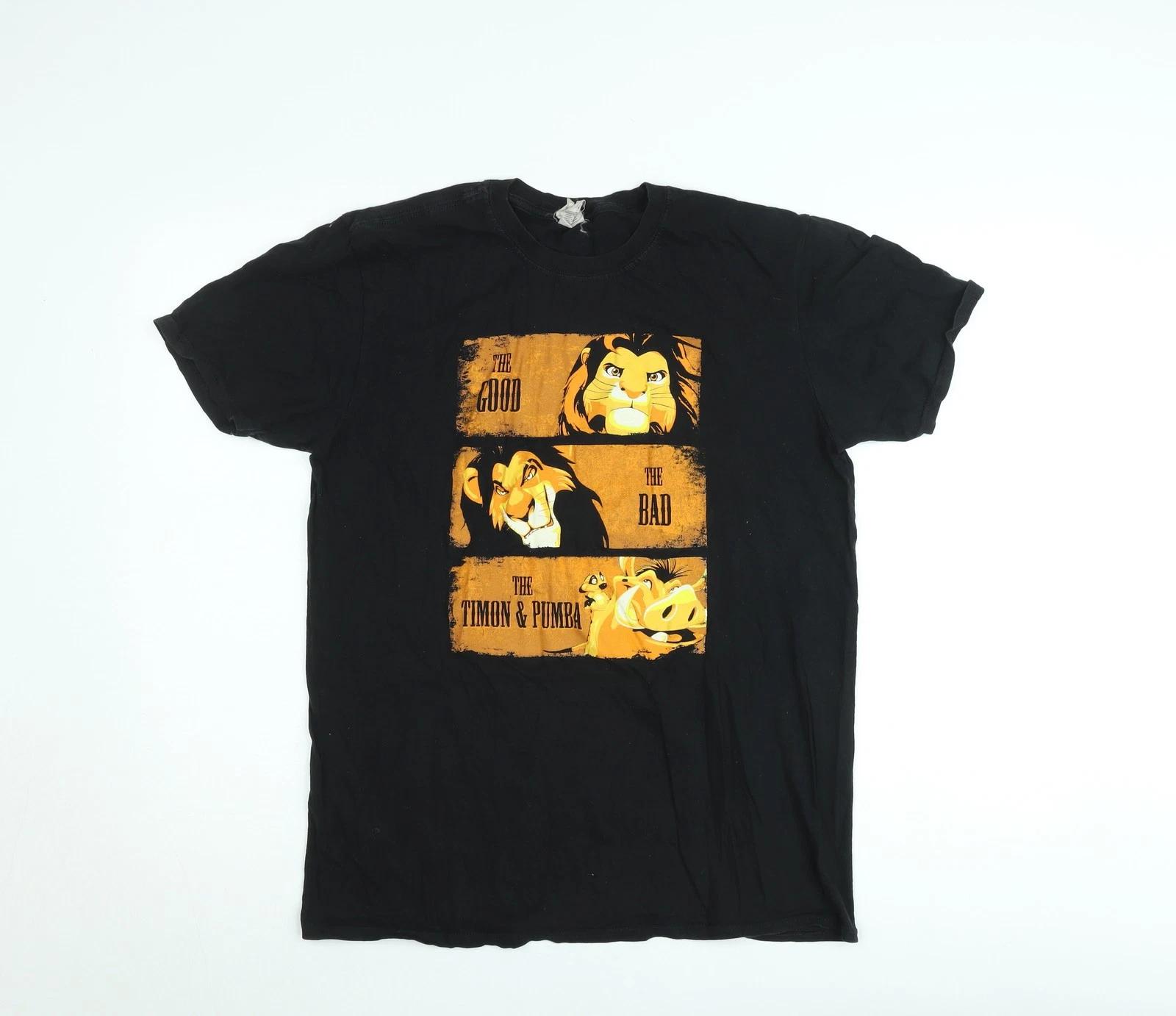 Gildan Women s Black Lion King Graphic Short Sleeve Cotton T-Shirt M 4XL