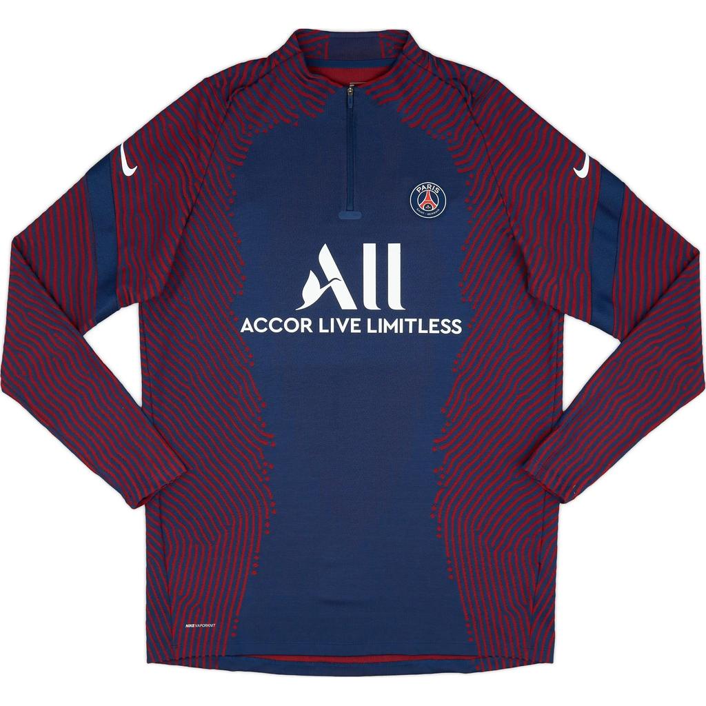 Nike 2020-21 Paris Saint-Germain Player Version Vaporknit Comfortable Casual 1/4 Zip Training Long Sleeve Football Shirt Men Tops Red Blue CI4975-411