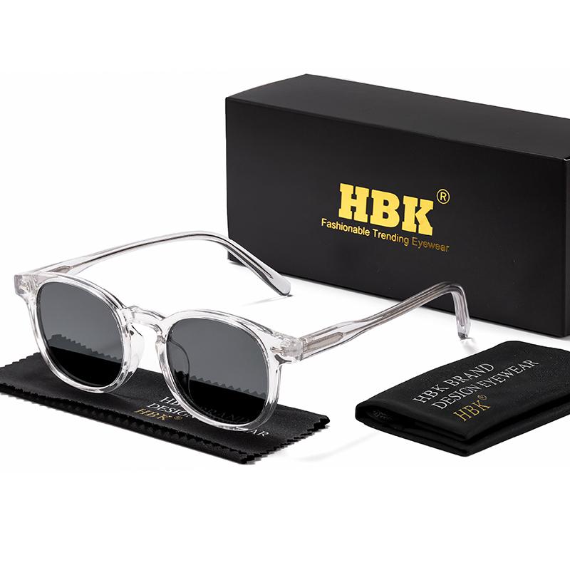 HBK Retro Men's Fashion Polarized Sunglasses High-Quality Tr-90 Frame Vintage Sun Glasses Women's Travel Party Eyeglasses