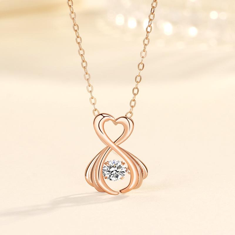 S925 Sterling Silver Fashionable Women s Clavicle Necklace - Light Luxury Trendy Gift Item 925 Silver розового золота