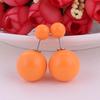 1Pair Earrings Round Ball Size Double-headed Pearl Pendant Ear Clip Gorgeous