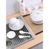 Roll Up Dish Drying Rack, Over The Sink Stainless Steel Multifunctional Dish Drain Rack, Portable Stainless Steel Rolling Rack, Sink Rack Mat