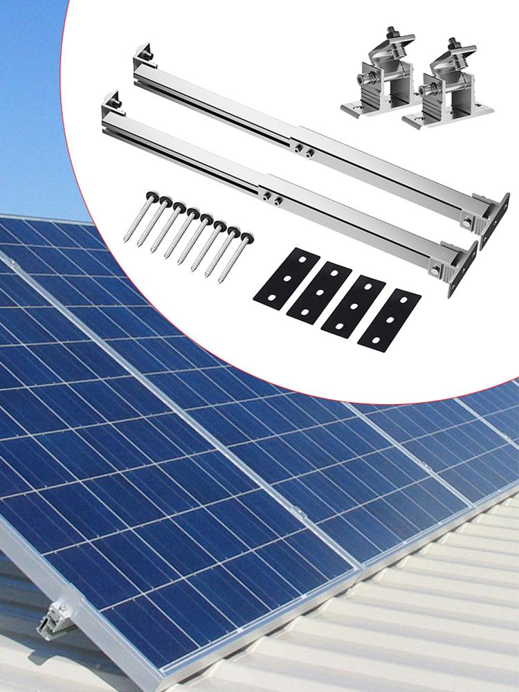 Suporte de Montagem para Painel Solar Ajustável Suporte de Montagem para Painel Solar Liga de Alumínio Montagem para Telhado Plano 15-30 Graus