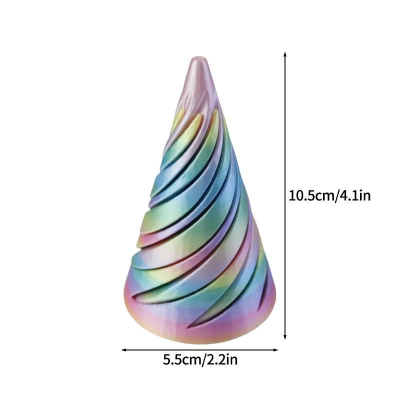 Rotating Pyramid 3D Printed Spiral Cone Three-dimensional Pyramid Desktop Figure Home Decoration Desk Accessories