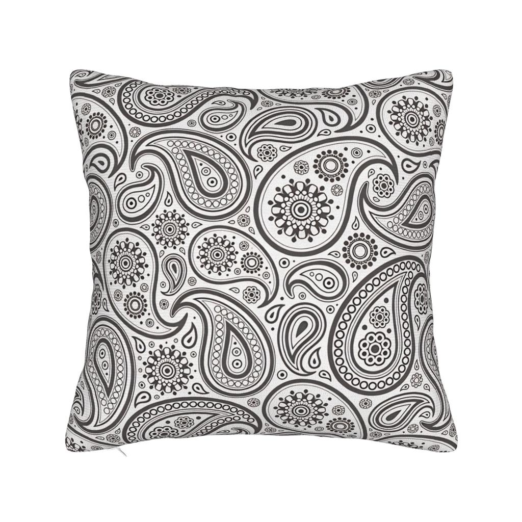 Brown White Paisley Western Seamless Pattern Pillow Case Cute Funny Pillow Cover Design Pillowcases For Couch Sofa Bedroom