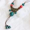 Retro ethnic style ceramic necklace women's woven rope niche retro new Chinese style new popular with jewelry women