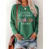 Women's long-sleeved printed round neck casual fashion sports top