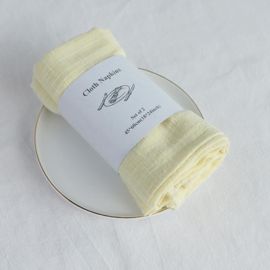 2PCS 45X60CM Skin-friendly Cotton Summer Napkins,Reusable Kitchen Dining Placemats,Customized Dinner Table Rustic Wedding Decor