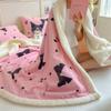 Cartoon Bowknot Printed Coral Fleece Blanket Thickened Artificial Lambswool Spring Autumn Warm Blankets For Bed Sofa Nap Blanket