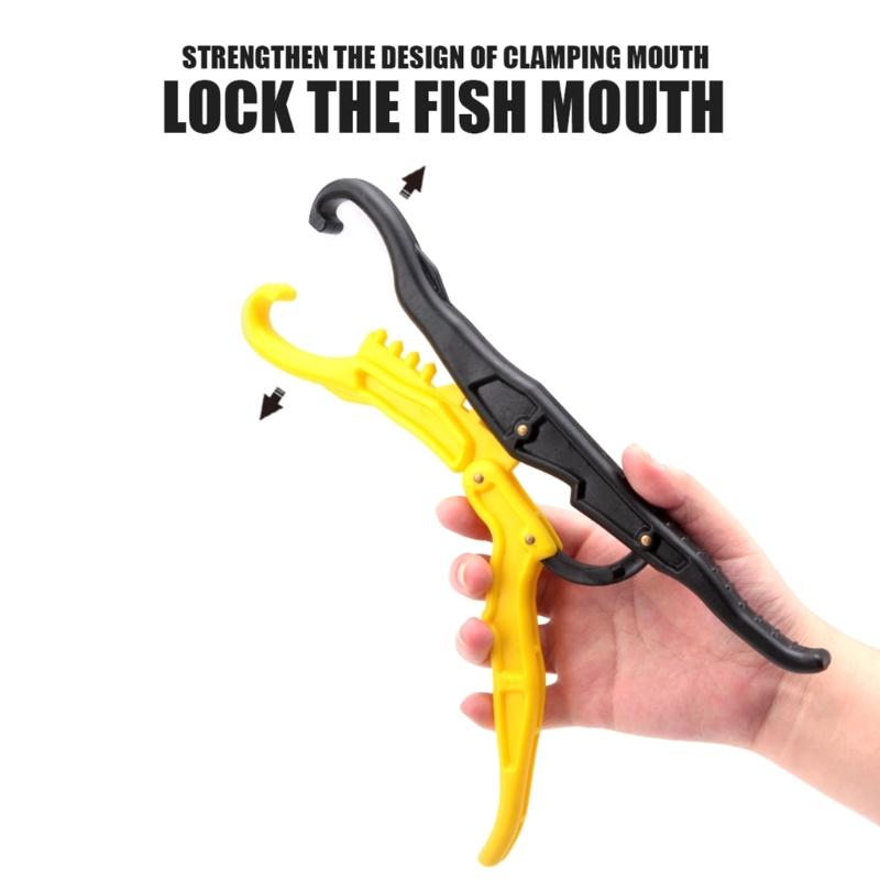 Fish Lip Grabber Fish Body Clamps with Nonslip Handle and Lanyard, Fishing Pliers Lip Grip, Fishing Hook Removal Tool