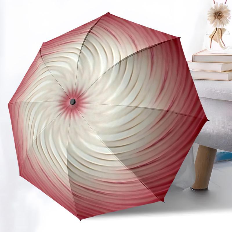 1pc Spiral Pattern Automatic Open/Close Folding Umbrella - Compact 8-Rib Design, Daily Use, Perfect Gift for Friends & Family yy251124195