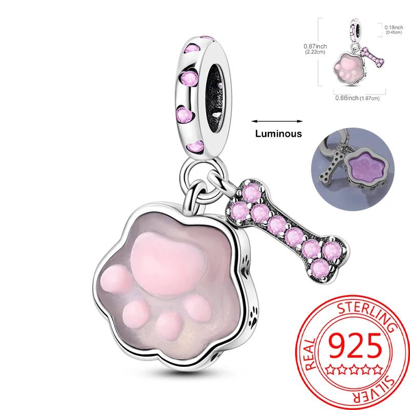 Copper Pet Series Cute Animals Charms Blue Penguin Hug Heart Love Bead Fit Original Bracelet For Women Jewlery Gift