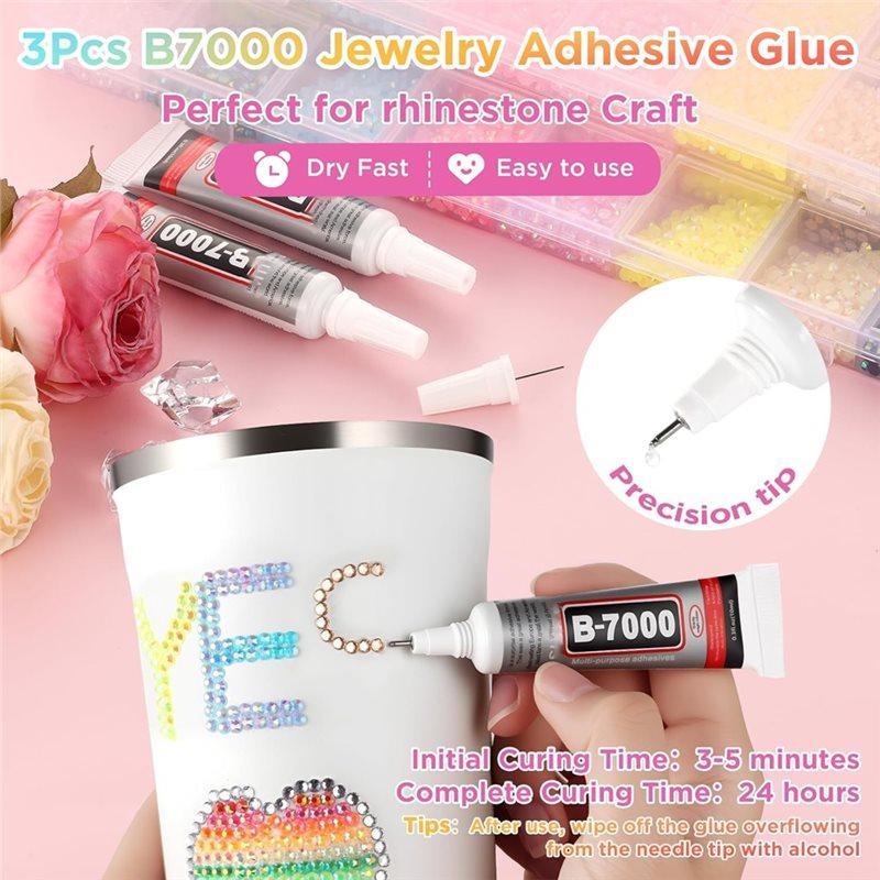 Jelly Resin Rhinestone Bedazzler Kit-48 Colors, 3Mm 48000Pcs Multicolor Flatback Gems For Crafting With B7000 Glue