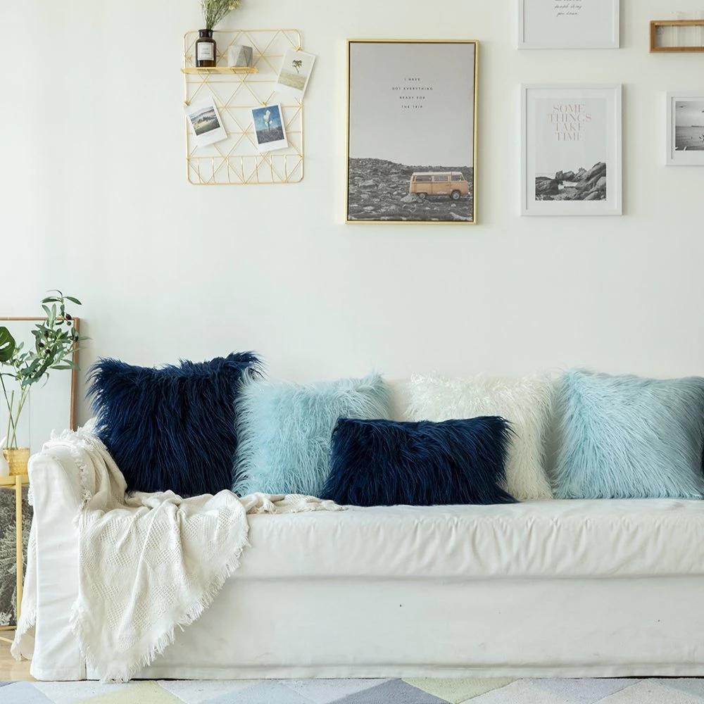 Soft Fur Plush Cushion Cover Home Decor Pillow Covers Living Room Bedroom Sofa Decorative Pillowcase 45x45cm Shaggy Fluffy Cover
