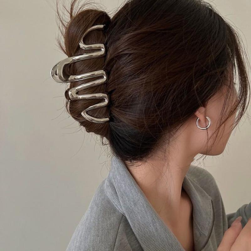 

Винтажные большие металлические заколки для волос, модные геометрические полые когти для волос для женщин, головные уборы для девочек, вечерние украшения для волос, подарок