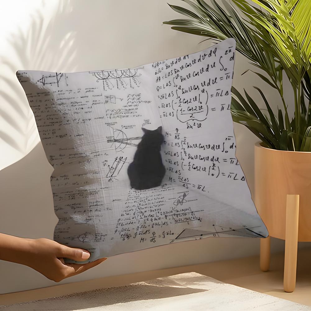 Funny Cat Thinking Network Pattern Pillow Case Home Living Room Decoration Linen Pillowcover Pillow Cases Cushion Cover