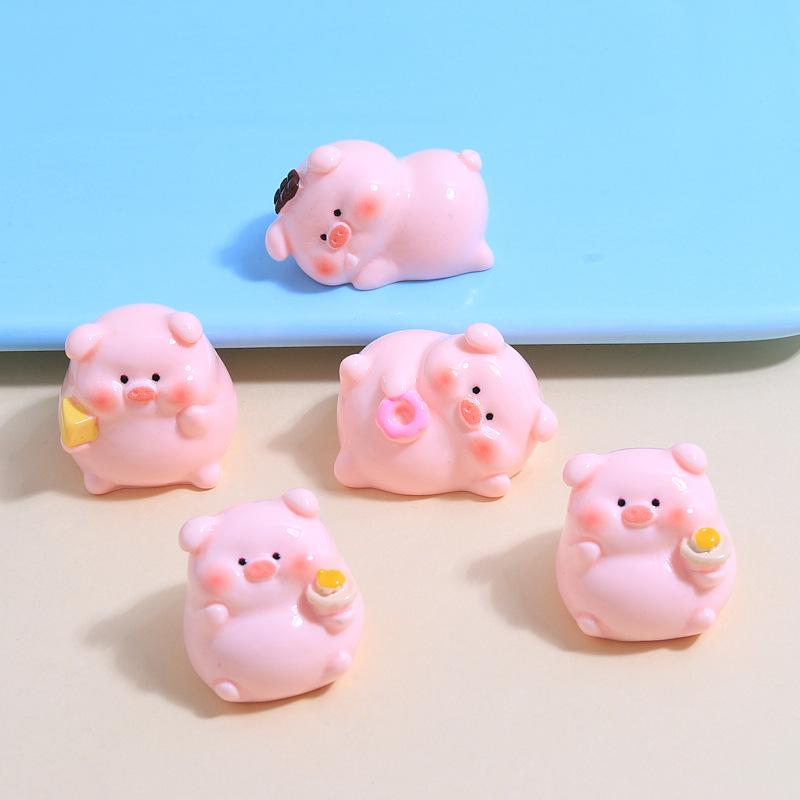 Cerdo Gordo 3D Dibujos Animados Resina DIY Llavero Colgante Accesorios