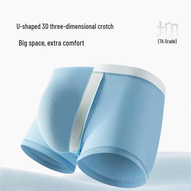 Urban Beauty Men's Pure Cotton 7A Antibacterial Boxer Briefs 4-Pack