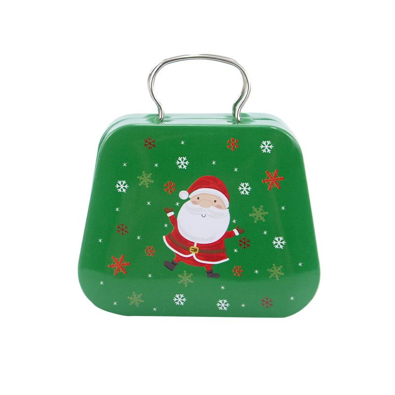 Christmas Handbag Shape Candy Box Metal Tin Cookie Gift Packaging Boxes Kids Xmas Party Favors Happy New Year 2025 Noel Decor