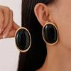 Exaggerated Long Oval Resin Dangle Earrings for Women Ladies Vintage Rhinestone Colored Water Droplet Earrings Jewelry Wholesale
