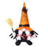 Reusable Festival Tabletop Decor Halloween Gnome Decoration, Spooky Orange Black Spider Web Boo Swedish Tomte Gift for Kids Adults Elf Figurine, Plush