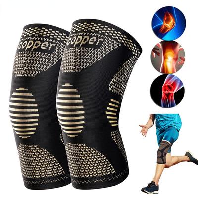Durable And Safe Copper Knee Brace Knee Support Compression Sleeves Knee Pads For Sportmeniscus Tearaclarthritisjoint Pain Reliefworking Out