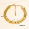Hip Hop Cuban Bracelet Gold Plated V Type Double Row Men's Personality Light Luxury Versatile Style Retro