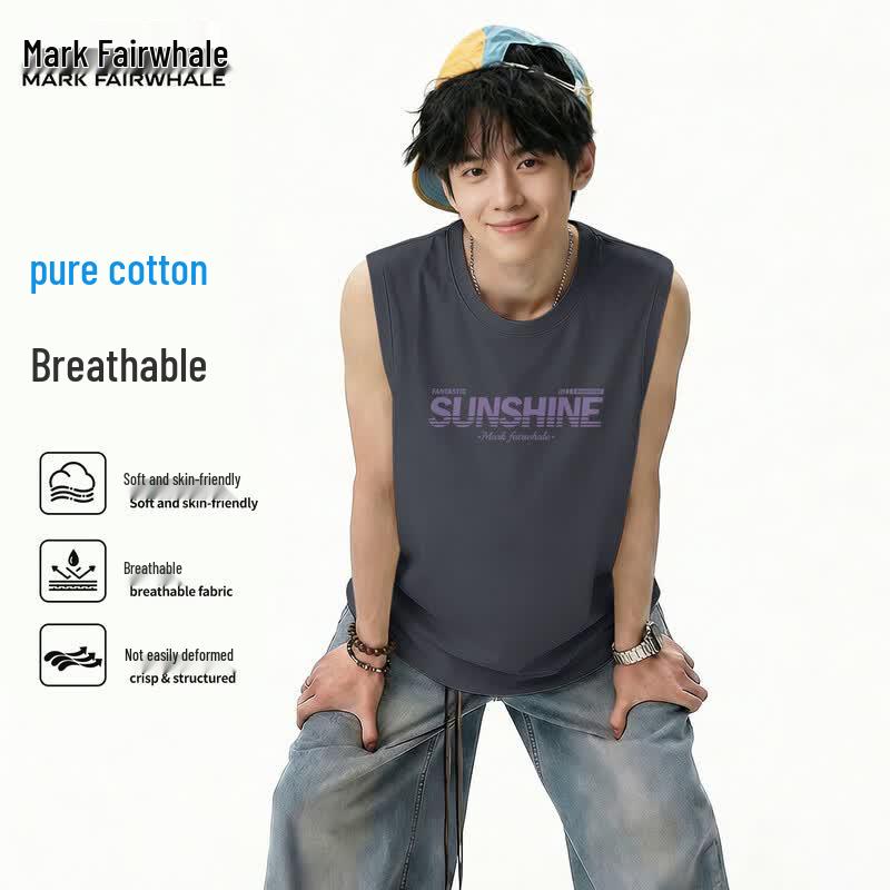 Mark Huafei Men s 2026 Summer Casual Cotton Vest 2XL