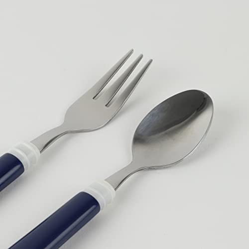 PEARL METAL Spoon and Fork Set with Case, Navy, Home Label II, D-6731