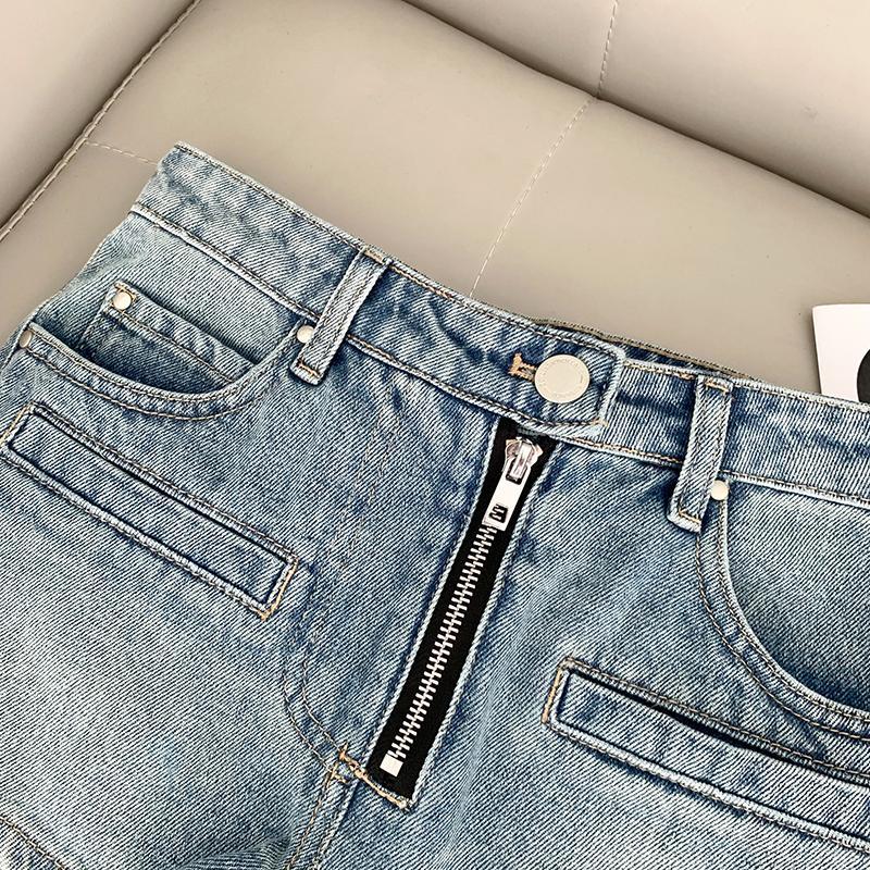 Hot Girl High Waist Denim Shorts for Women in Summer New Slim A-line Pants Thin