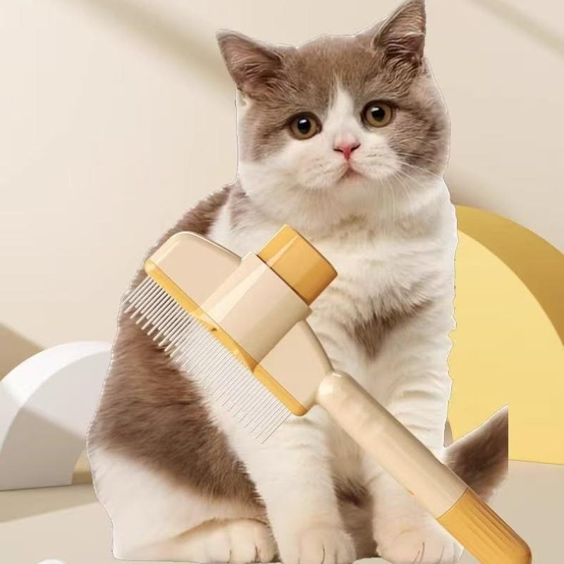 Self Cleaning Pet Brush for Cats Dogs Deshedding Tool Dematting Comb for Long Hair Removes Loose Fur