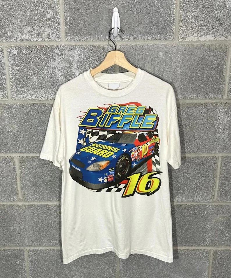 Greg Biffle vtg white short sleeve t-shirt all sizes M819 Unisex T-Shirt