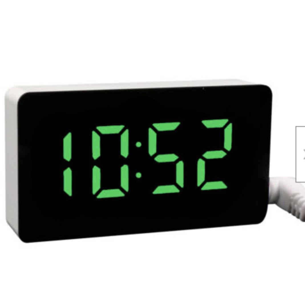 Compact LED Mirror Digital Alarm Clock for Travel & Car