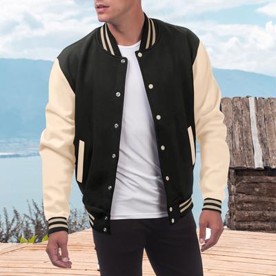 Autumn and Winter Casual Versatile Loose Contrasting Varsity Jackets Men's Jackets