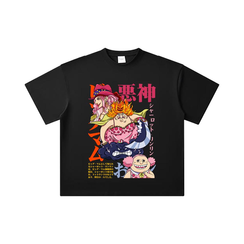 260 GSM Double Yarn 32 Count 100% Cotton One Piece V37 Big Mom Print Unisex Heavy Cotton T Shirt