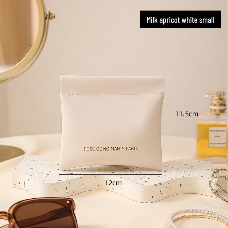 Portable Mini PU Makeup Bag with Automatic Closure for AirPods, Lipstick, and Miscellaneous Items