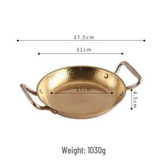 Stainless Steel Double Handle Flat-Bottomed Pan for Seafood, Fried Chicken, and Lobster