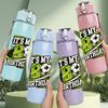 1PC It Is My 8th Birthday Game Theme Print 750ml Color Plastic Sports Water Bottle Leakproof Flip Straw Lid Suitable for Sports Office Home Use