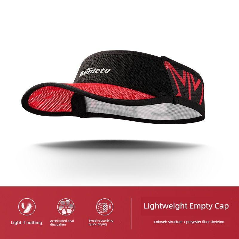 

Marathon Equipment Professional Running Sports Cap Super Lightweight Moisture Absorption Sun-Proof Topless Hat Men and Women Lightweight Empty Cap-Black All yards
