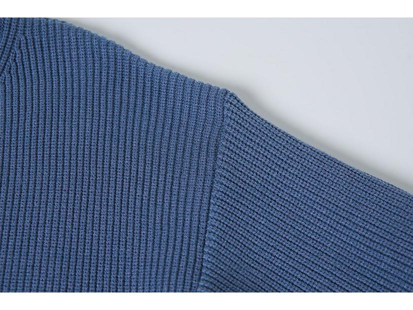 Unisex Solid Color Knit Pullover Sweater with Drop Shoulders